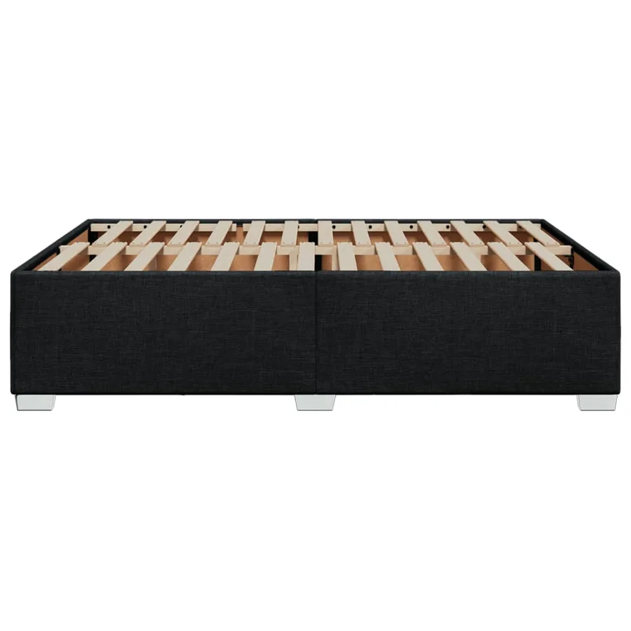 Cadre de lit sans matelas noir 140x190 cm tissu - 5