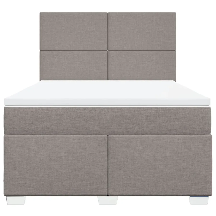 Sommier à lattes de lit avec matelas Taupe 140x190 cm Tissu - 8