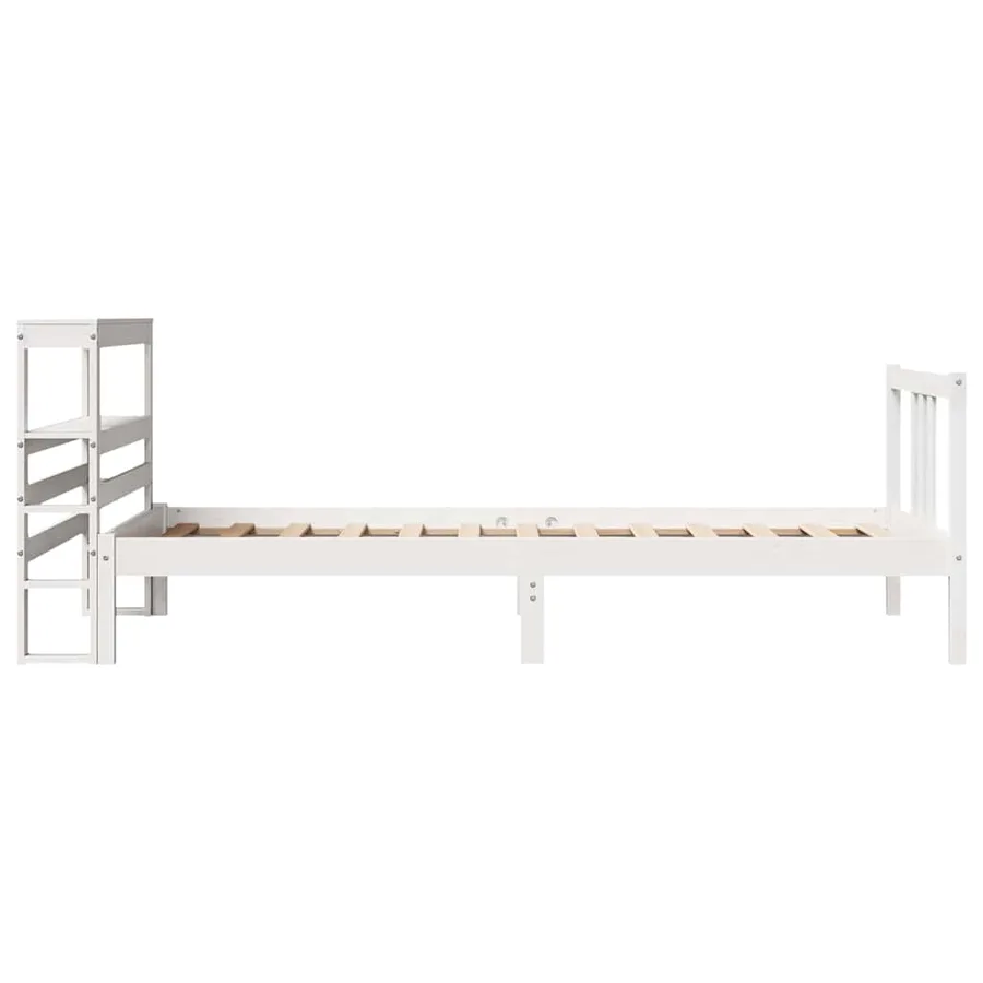 Cadre de lit avec tête de lit sans matelas blanc 90x200 cm - 5