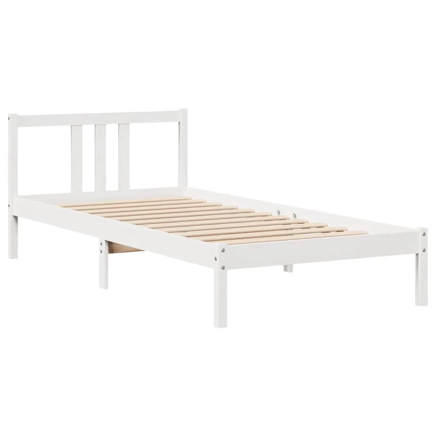 Cadre de lit avec tête de lit sans matelas blanc 90x200 cm - 7