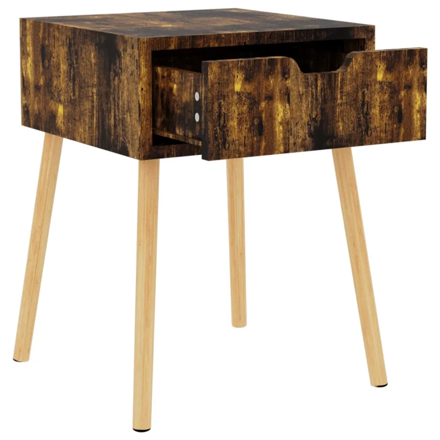 Tables de chevet 2 pcs Chêne fumé 40x40x56 cm Bois d'ingénierie - 6