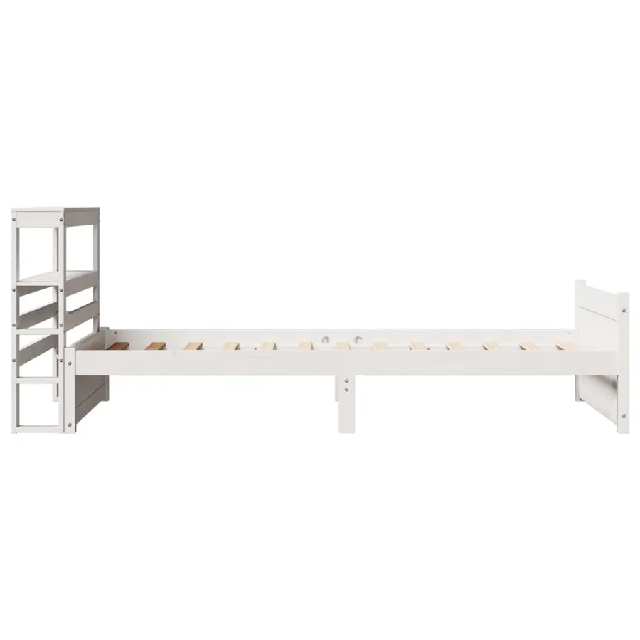 Cadre de lit avec tête de lit sans matelas blanc 90x190 cm - 7
