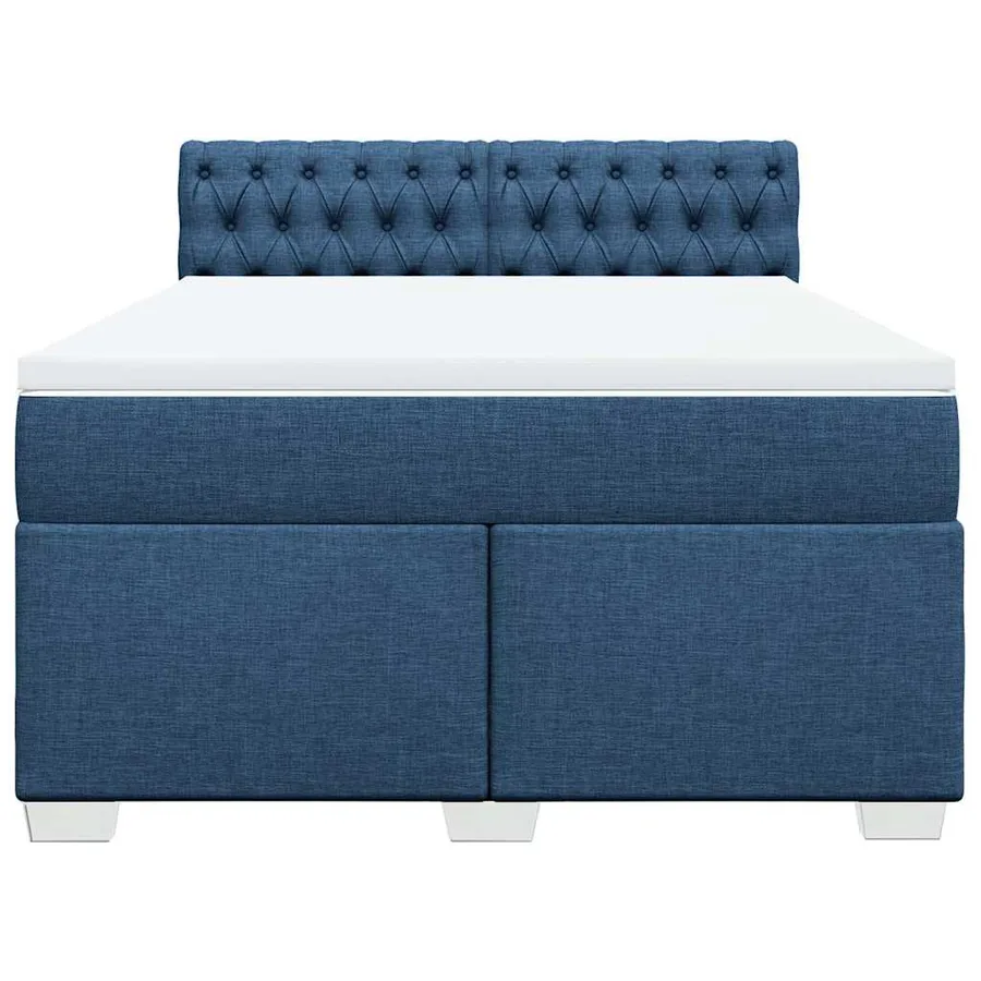 Sommier à lattes de lit avec matelas Bleu 140x190 cm Tissu - 4