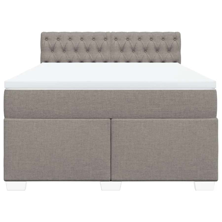 Sommier à lattes de lit avec matelas Taupe 140x190 cm Tissu - 4