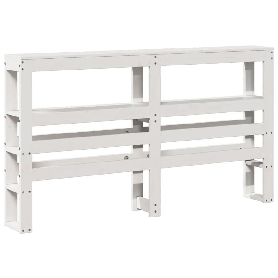 Tête de lit avec étagères blanc 120 cm bois massif de pin - 6