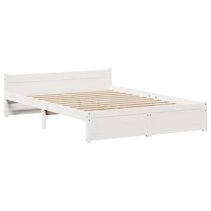 Cadre de lit avec tête de lit sans matelas blanc 120x200 cm - 5