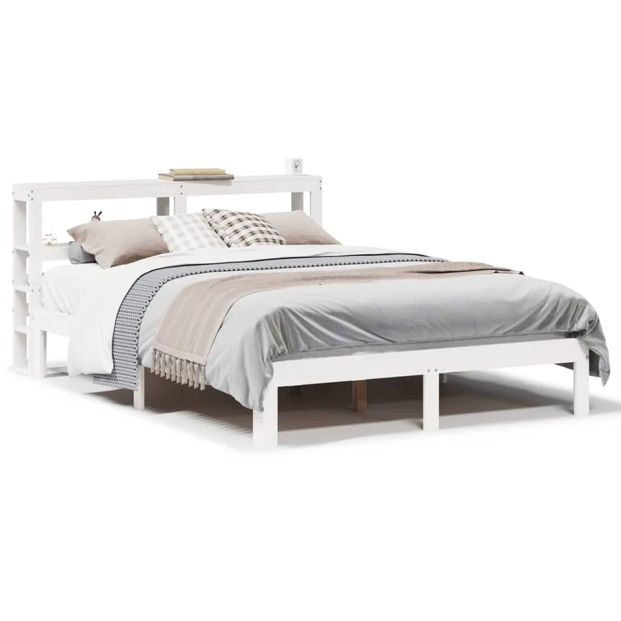 Cadre de lit avec tête de lit sans matelas blanc 120x190 cm - 2