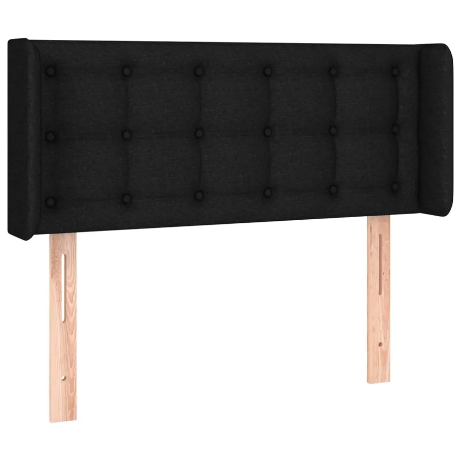Tête de lit avec oreilles Noir 83x16x78/88 cm Tissu - 2