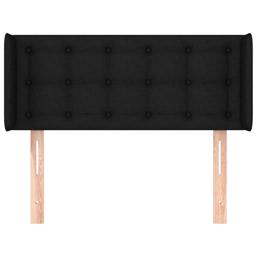 Tête de lit avec oreilles Noir 83x16x78/88 cm Tissu - 3