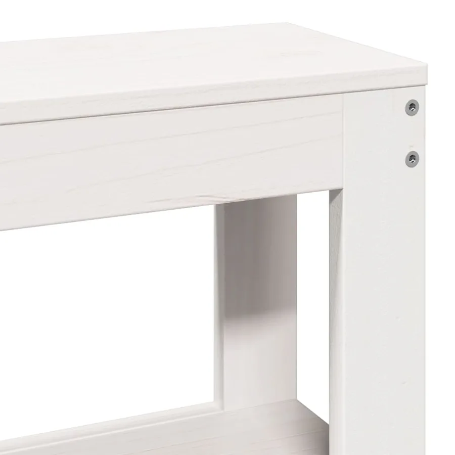 Cadre de lit sans matelas blanc 120x200 cm bois de pin massif - 10