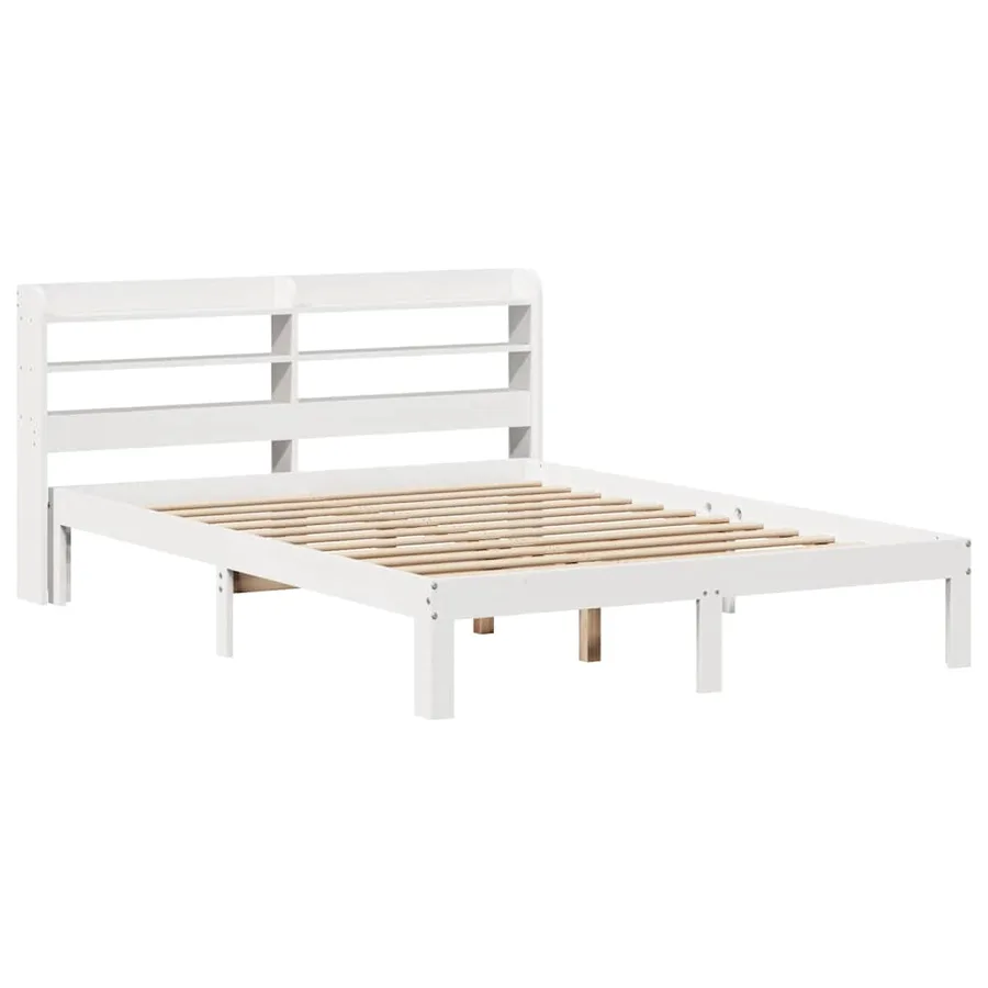 Cadre de lit avec tête de lit sans matelas blanc 150x200 cm - 3