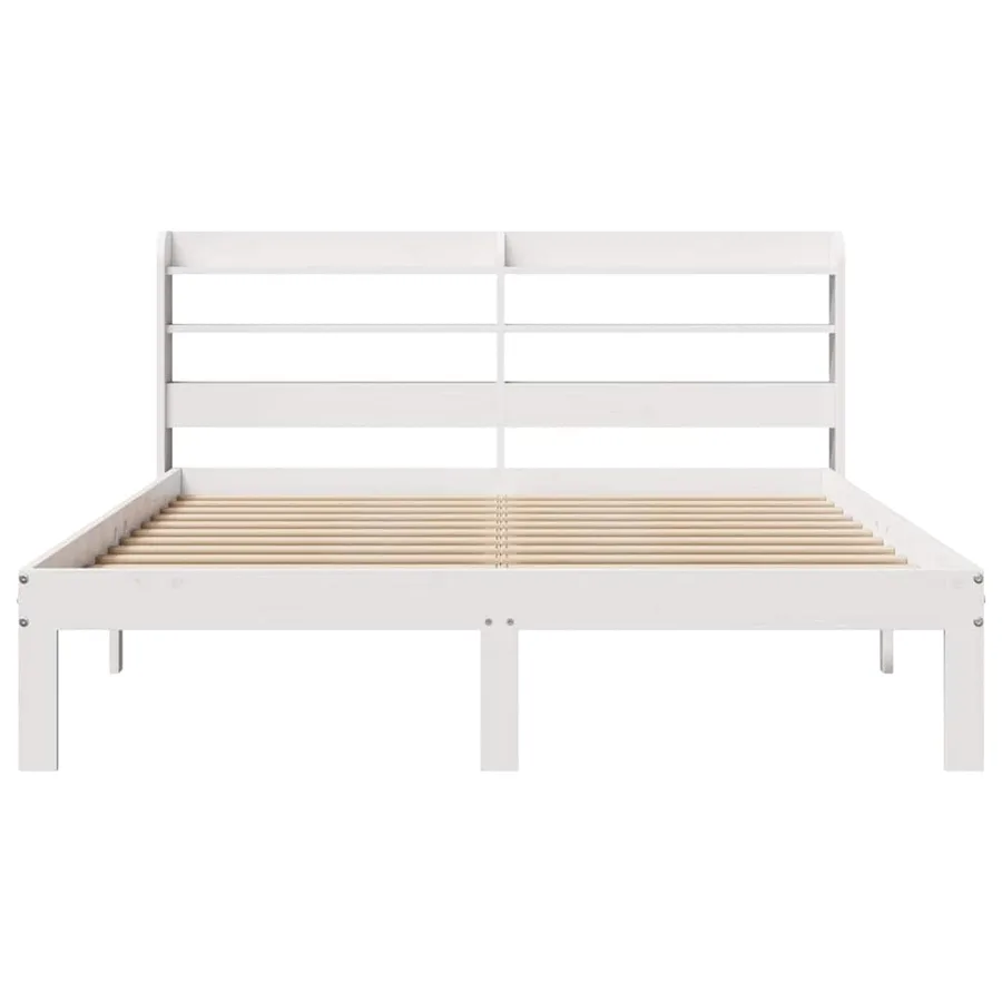 Cadre de lit avec tête de lit sans matelas blanc 150x200 cm - 4