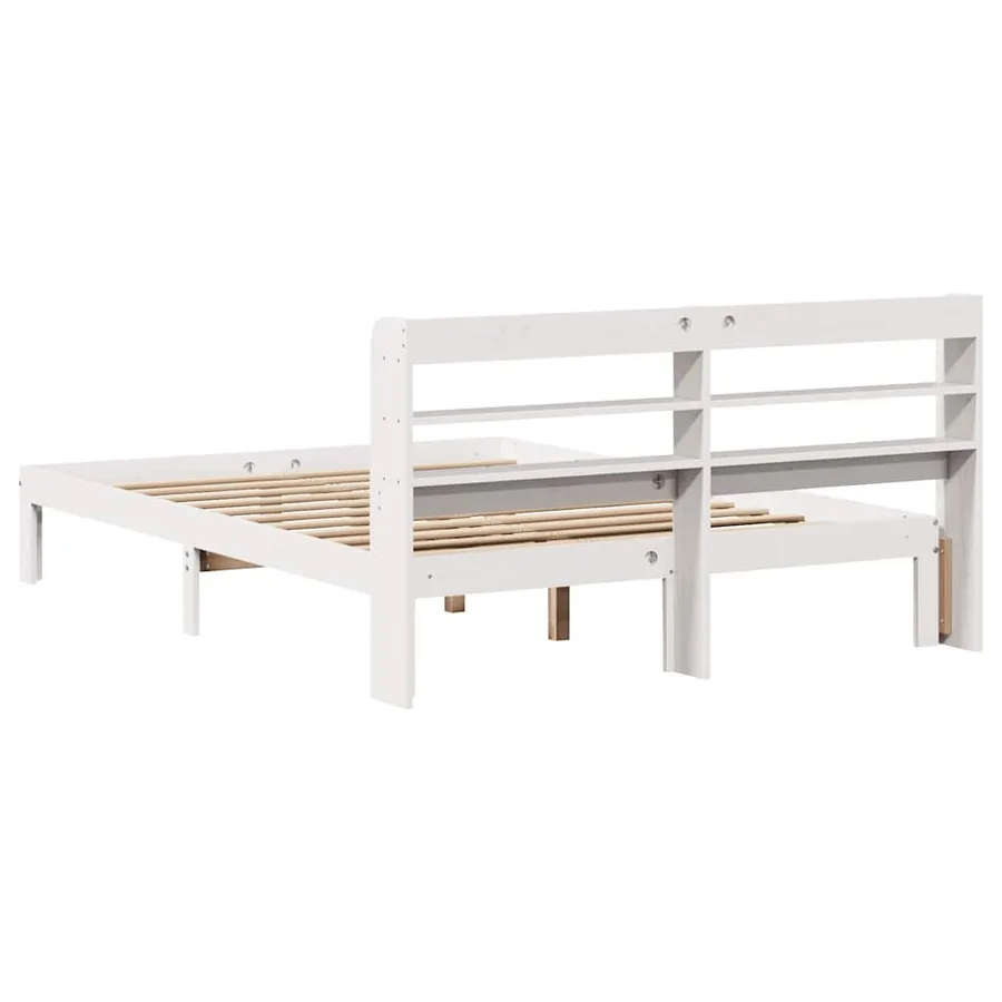 Cadre de lit avec tête de lit sans matelas blanc 150x200 cm - 6