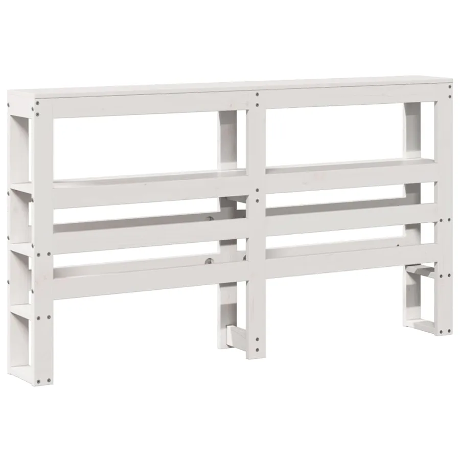 Tête de lit avec étagères blanc 140 cm bois massif de pin - 6