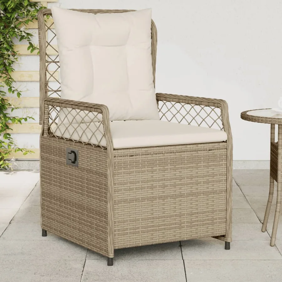 Chaises inclinables de jardin lot de 2 beige résine tressée