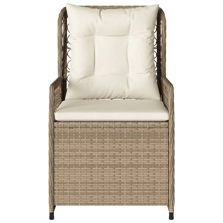 Chaises inclinables de jardin lot de 2 beige résine tressée - 5