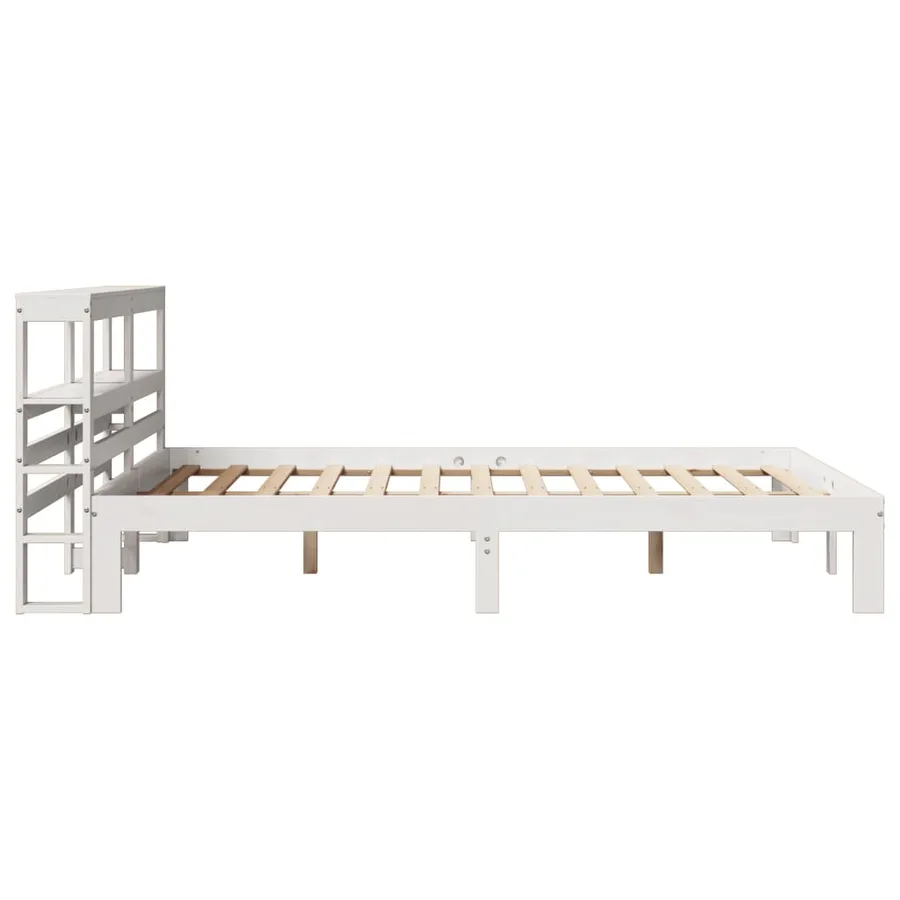 Cadre de lit avec tête de lit sans matelas blanc 140x200 cm - 5