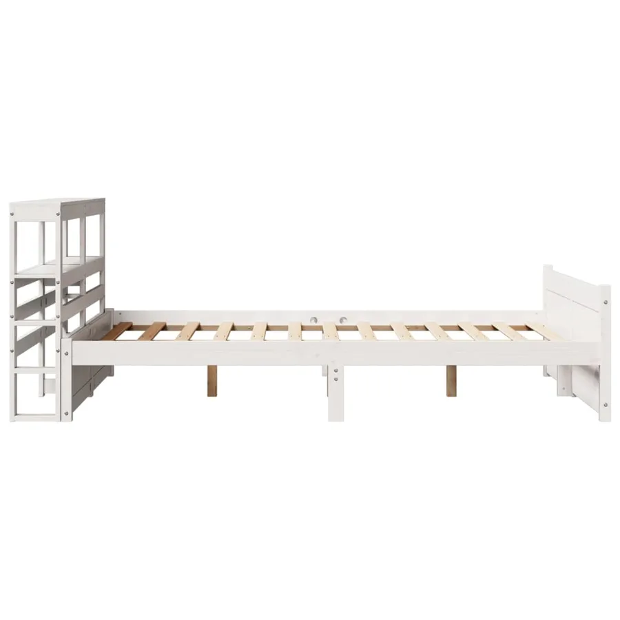 Cadre de lit avec tête de lit sans matelas blanc 140x200 cm - 7