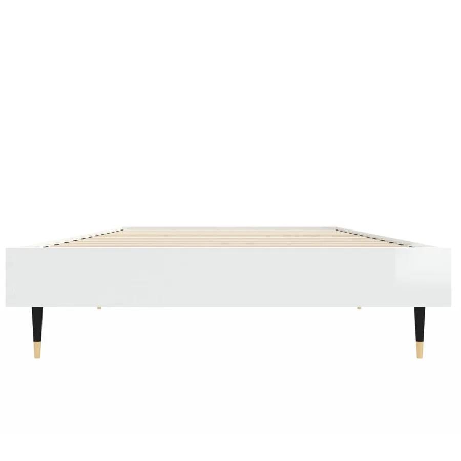 Cadre de lit sans matelas blanc brillant 75x190 cm - 6