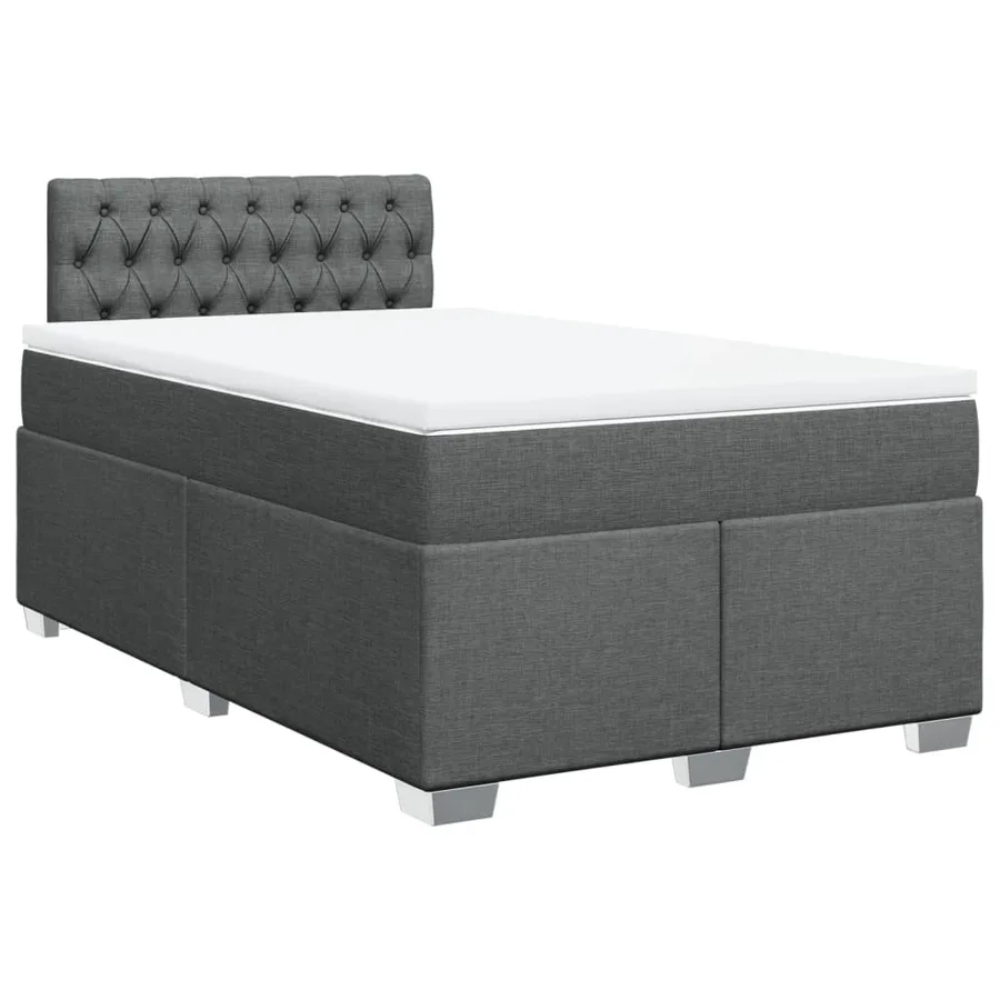 Sommier à lattes de lit avec matelas Gris foncé 120x200cm Tissu - 2