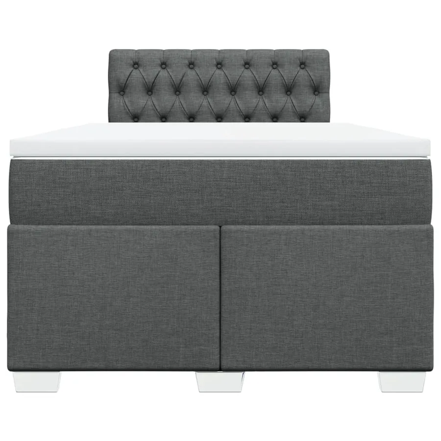Sommier à lattes de lit avec matelas Gris foncé 120x200cm Tissu - 4