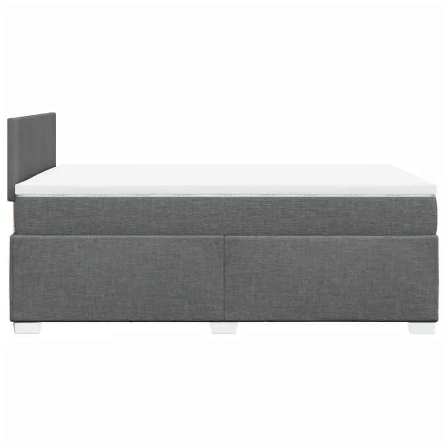 Sommier à lattes de lit avec matelas Gris foncé 120x200cm Tissu - 5