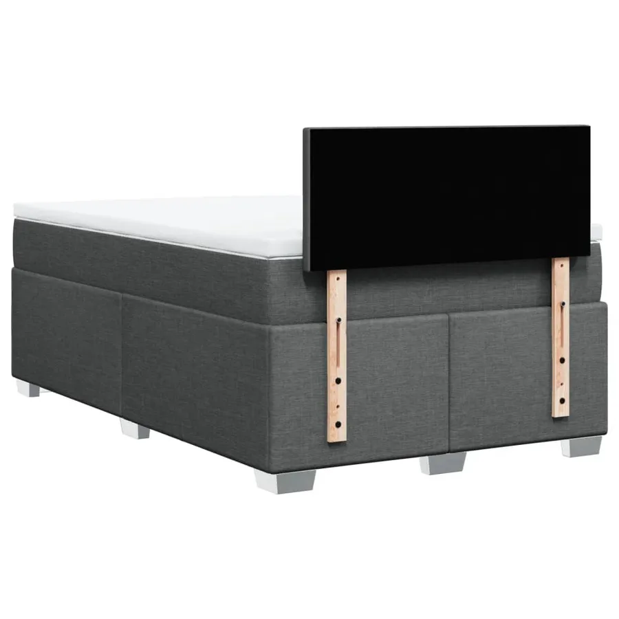 Sommier à lattes de lit avec matelas Gris foncé 120x200cm Tissu - 6