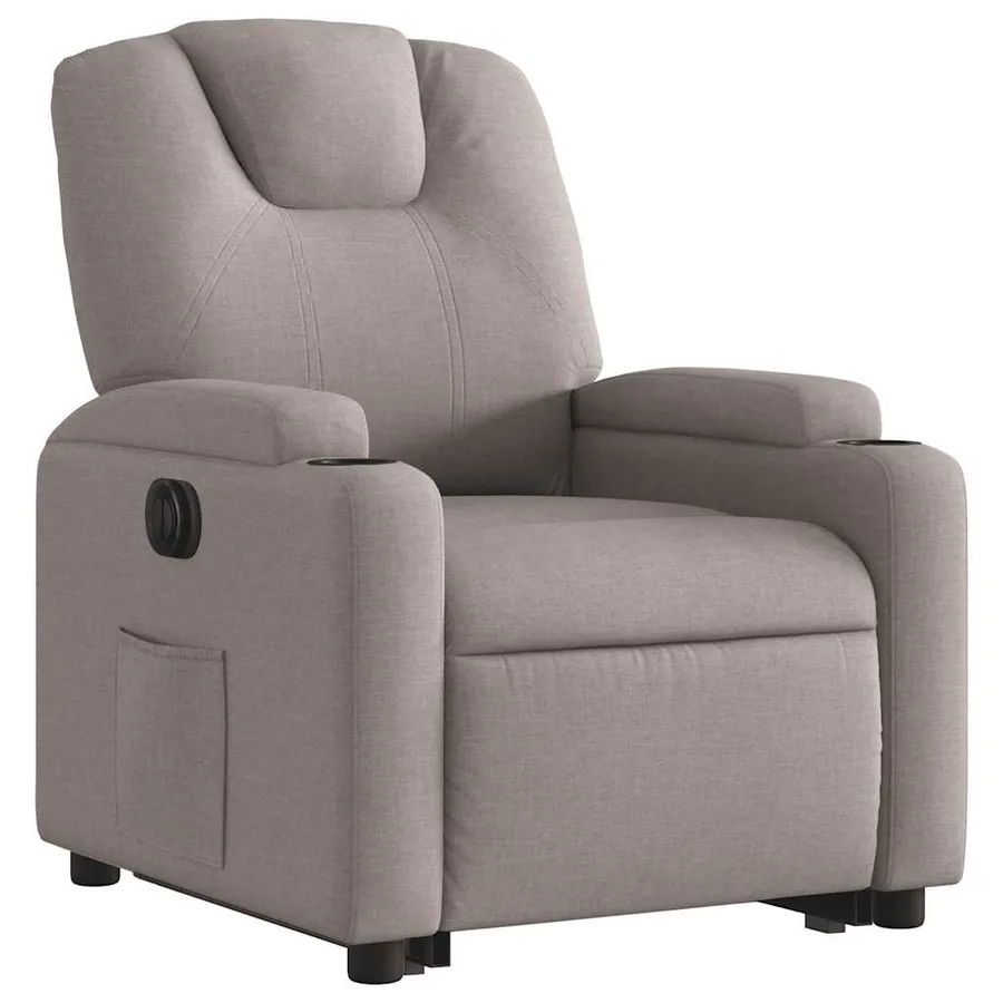 Fauteuil inclinable électrique taupe tissu - 4
