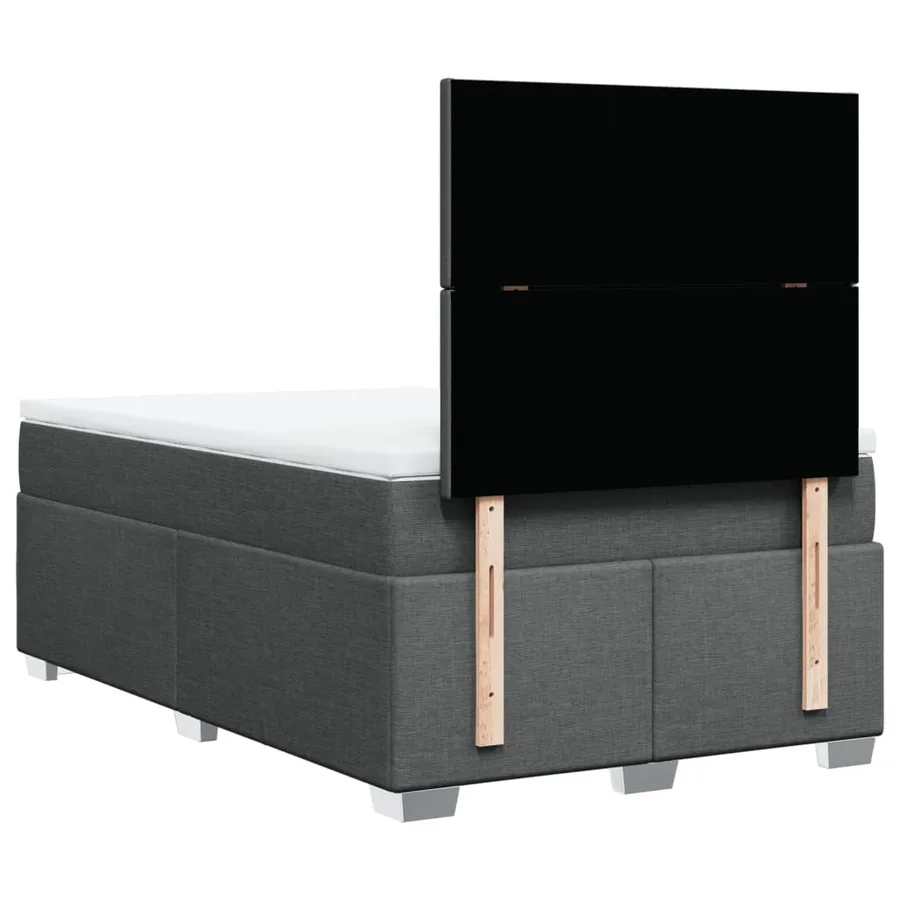Sommier à lattes de lit avec matelas Gris foncé 120x200cm Tissu - 12