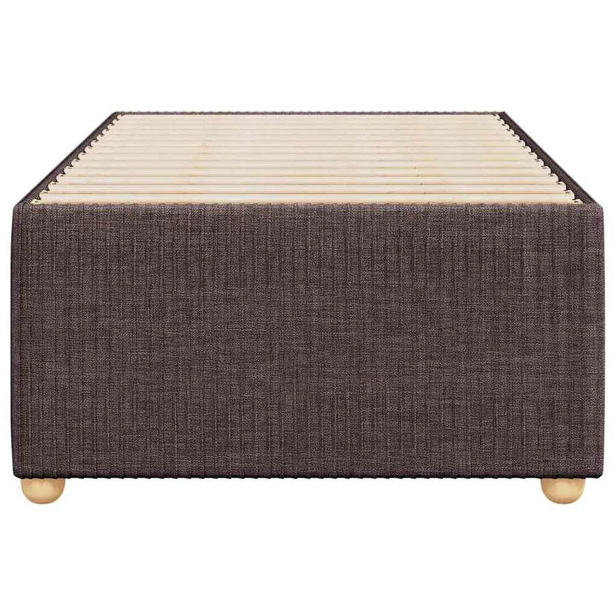 Cadre de lit sans matelas marron foncé 90x190 cm tissu - 4