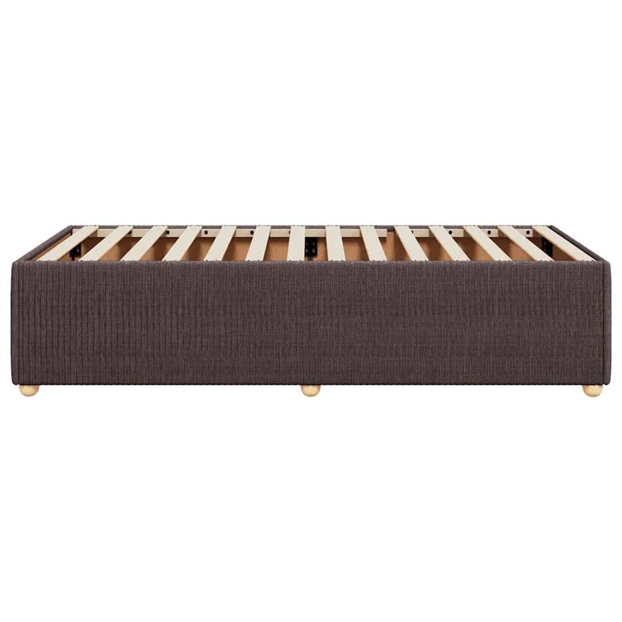 Cadre de lit sans matelas marron foncé 90x190 cm tissu - 5