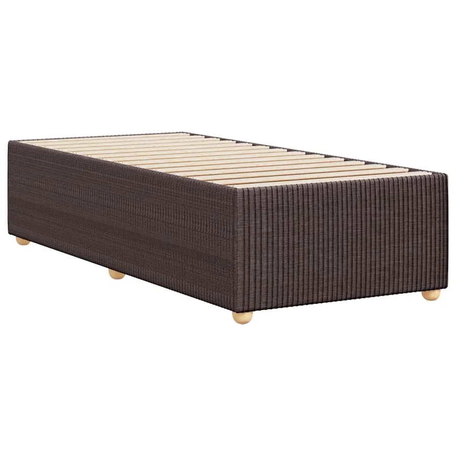 Cadre de lit sans matelas marron foncé 90x190 cm tissu - 6