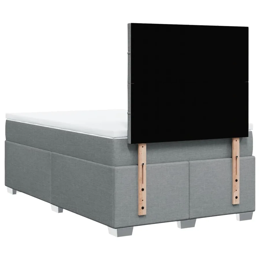 Sommier à lattes de lit avec matelas Gris clair 120x200cm Tissu - 10