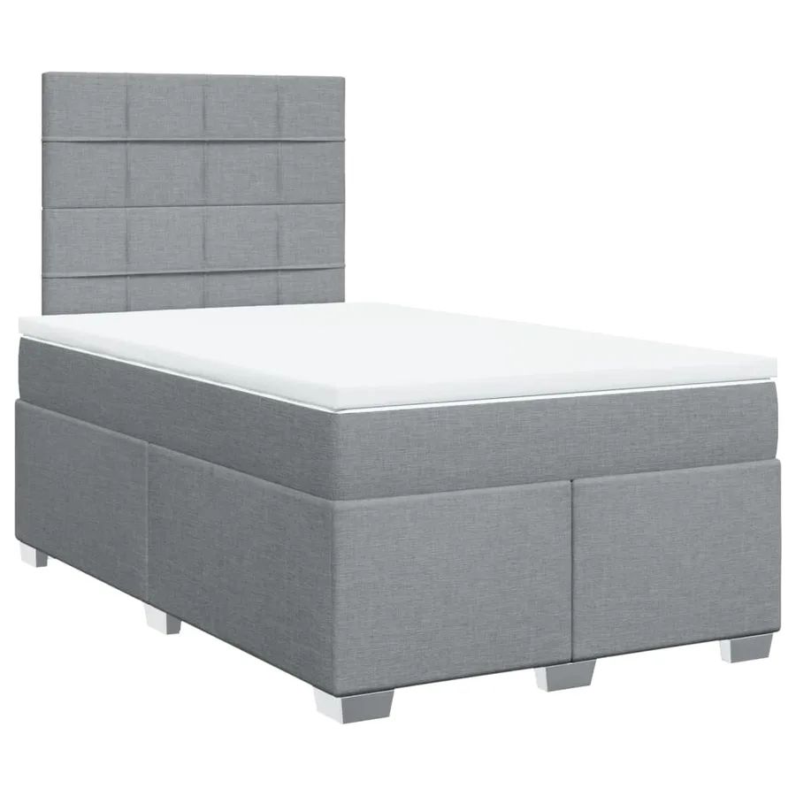 Sommier à lattes de lit avec matelas Gris clair 120x200cm Tissu - 2