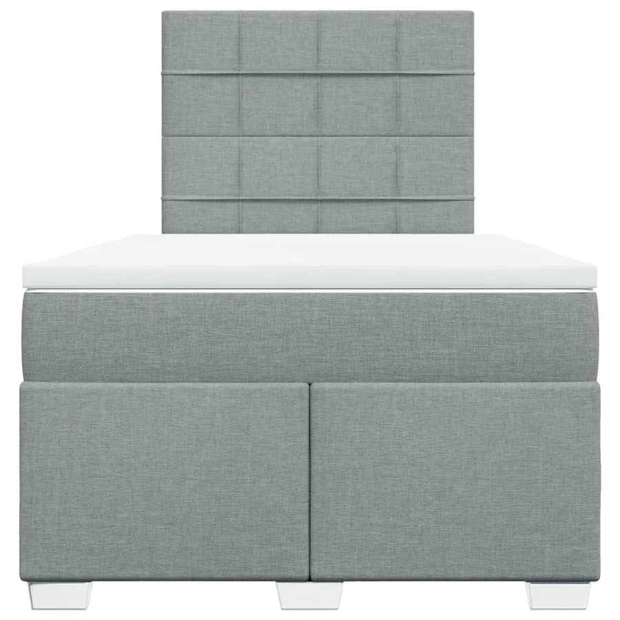 Sommier à lattes de lit avec matelas Gris clair 120x200cm Tissu - 4