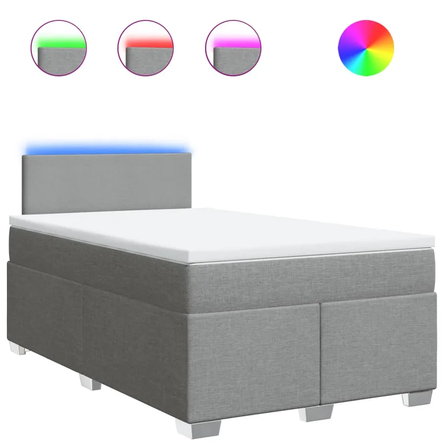 Sommier à lattes de lit avec matelas Gris clair 120x200cm Tissu - 2