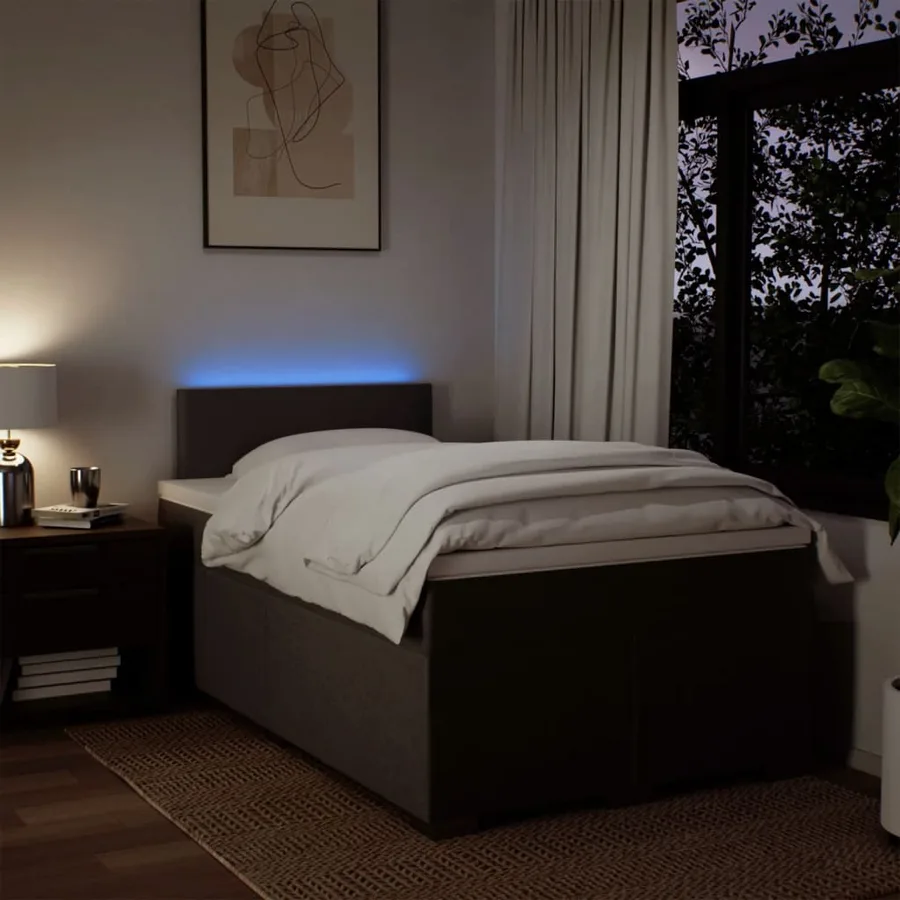 Sommier à lattes de lit avec matelas Gris clair 120x200cm Tissu - 5