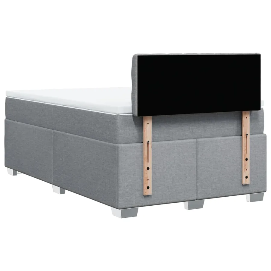 Sommier à lattes de lit avec matelas Gris clair 120x200cm Tissu - 12