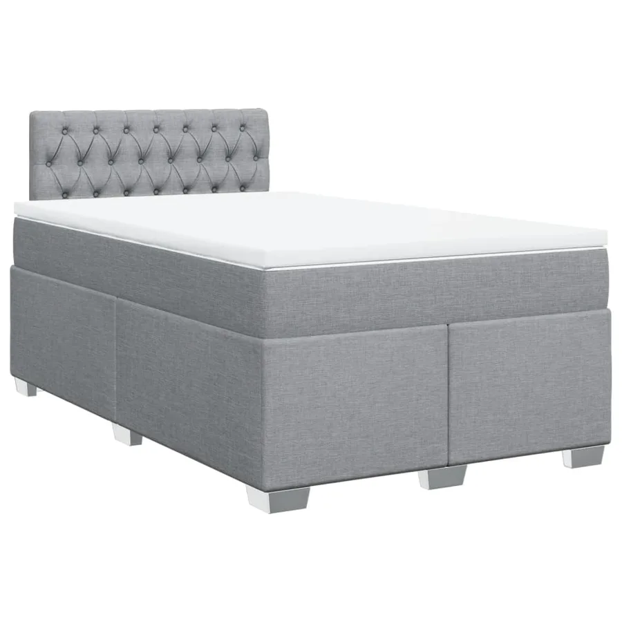 Sommier à lattes de lit avec matelas Gris clair 120x200cm Tissu - 3