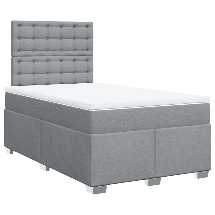 Sommier à lattes de lit avec matelas Gris clair 120x200cm Tissu - 2