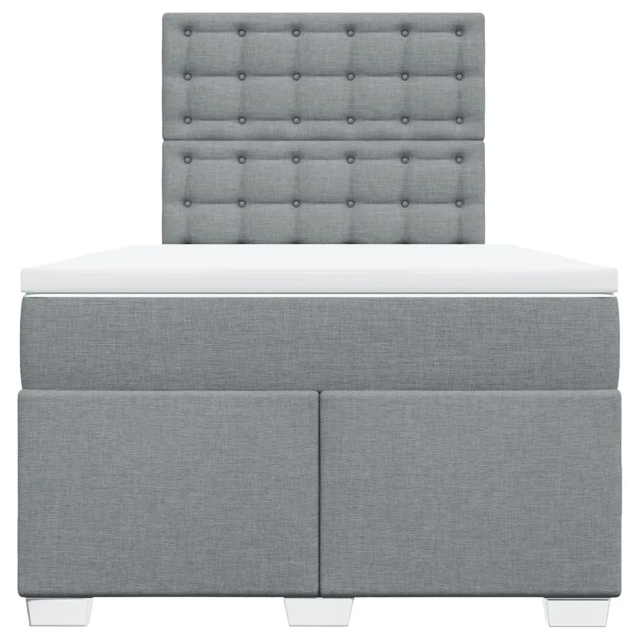 Sommier à lattes de lit avec matelas Gris clair 120x200cm Tissu - 4