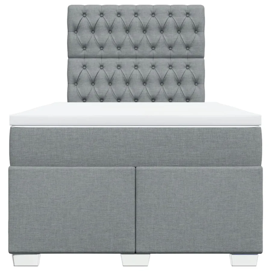 Sommier à lattes de lit avec matelas Gris clair 120x200cm Tissu - 4