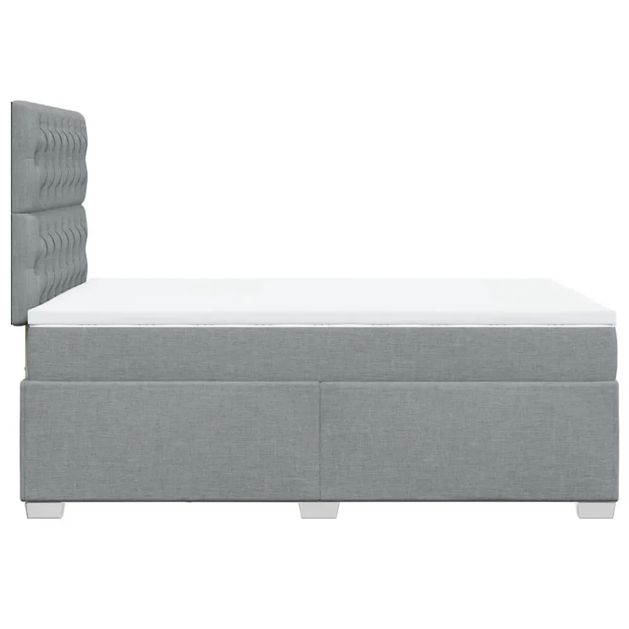 Sommier à lattes de lit avec matelas Gris clair 120x200cm Tissu - 9