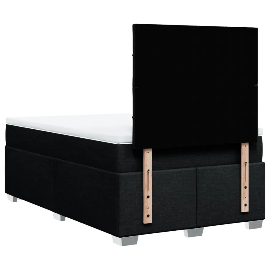 Sommier à lattes de lit avec matelas Noir 120x200 cm Tissu - 10