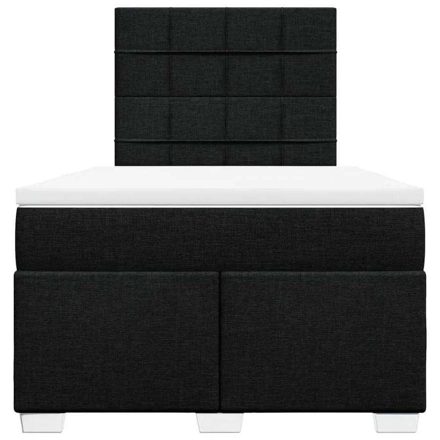Sommier à lattes de lit avec matelas Noir 120x200 cm Tissu - 4