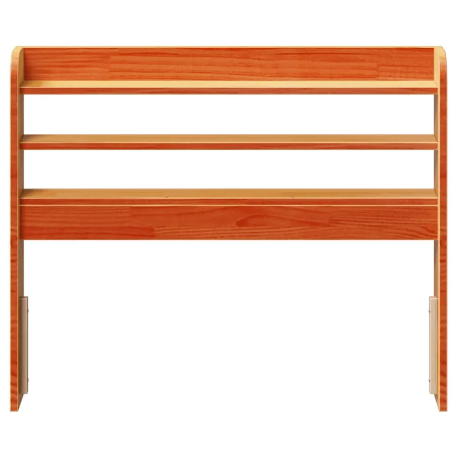 Tête de lit avec étagères marron cire 100 cm bois massif de pin - 3