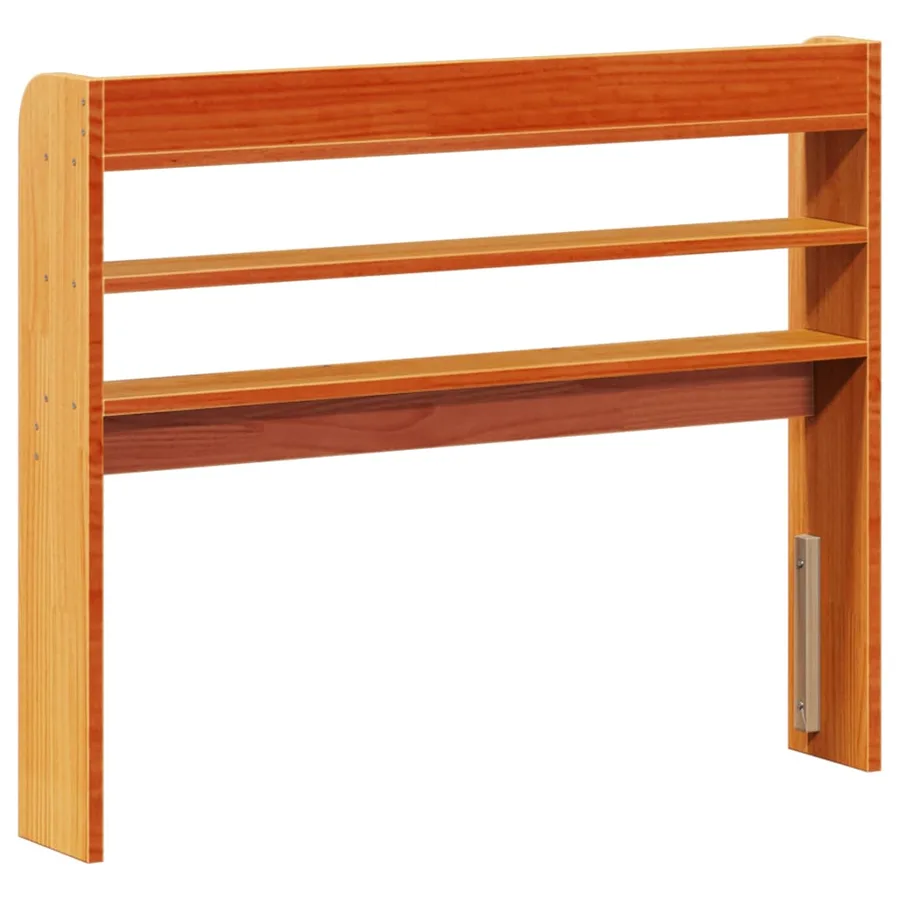 Tête de lit avec étagères marron cire 100 cm bois massif de pin - 5