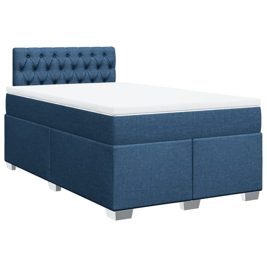 Sommier à lattes de lit avec matelas Bleu 120x200 cm Tissu - 2