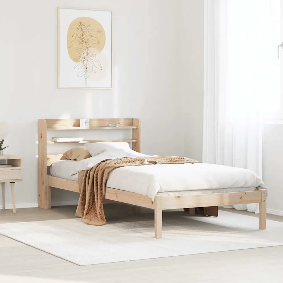 Cadre de lit sans matelas 75x190 cm bois de pin massif