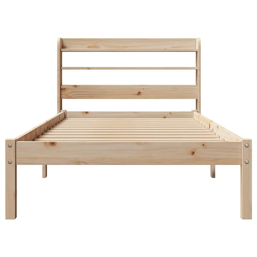 Cadre de lit sans matelas 75x190 cm bois de pin massif - 4